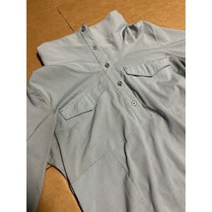 Mountain Hardwear‎ Women's Citypass Long Sleeve Popover Blue Striped Shirt Large